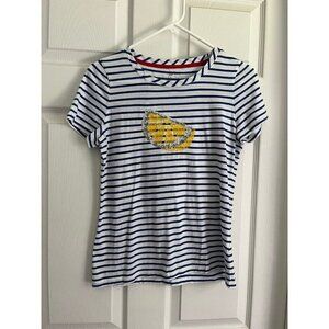 Talbots Striped Sequin Lemon Tshirt